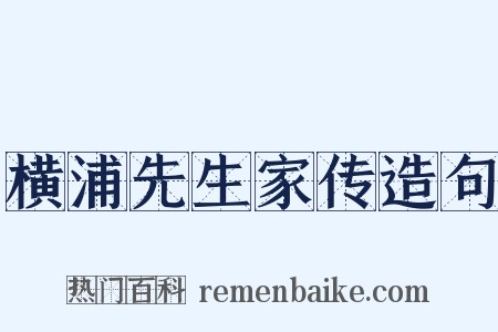 横浦先生家传造句是什么意思的图片